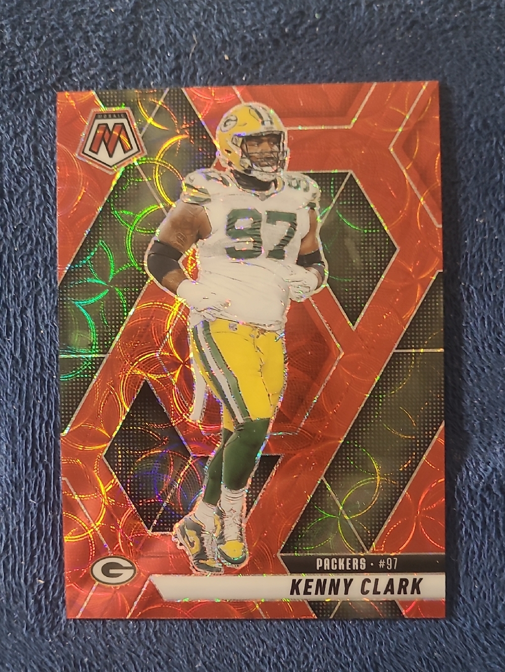 Kenny Clark Green Bay Packers Holo Football Card - Red Scope Mosaic